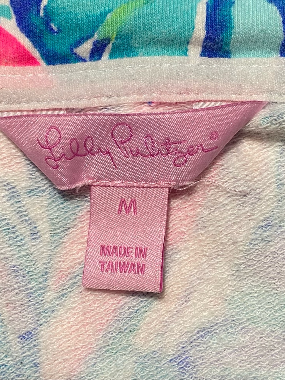 Lilly Pulitzer Blue Tropical Leaf Half-Zip Pullover - Picture 2 of 7